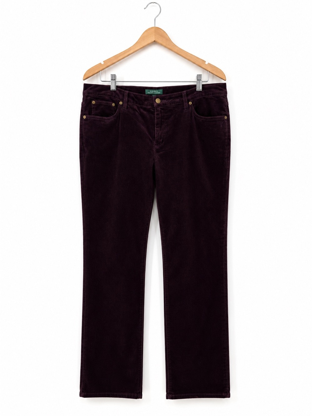 Lauren Ralph Lauren Purple Corduroy Straight Leg Pants Womens Size 14